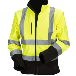 4136 Priha - Huomiovärinen softshell pusero kelta/musta EN 20471 lk.2